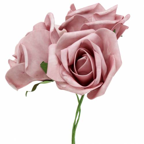 Rosa schiuma Ø6cm rosa antico 27p