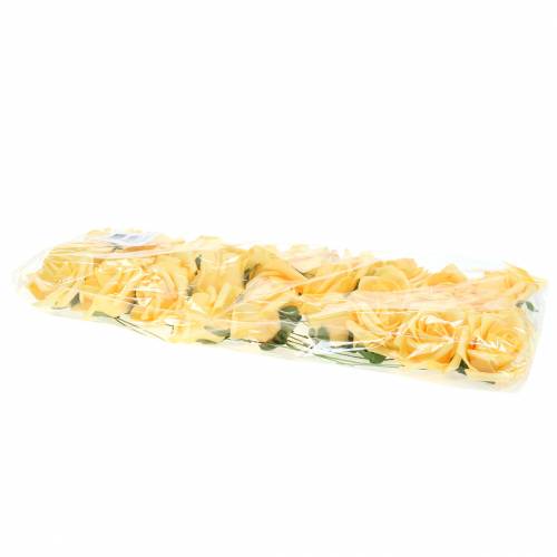 Floristik24 Rosa in schiuma Ø6cm gialla 27 pz