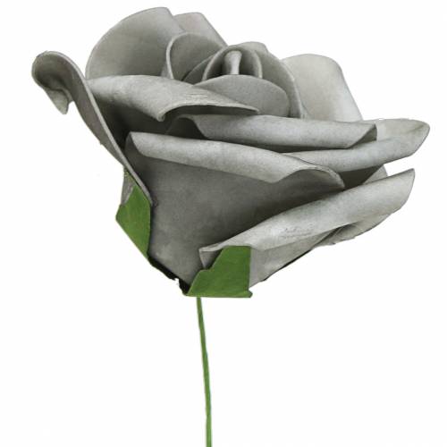 Floristik24 Rosa in schiuma Ø10cm grigio 8 pz