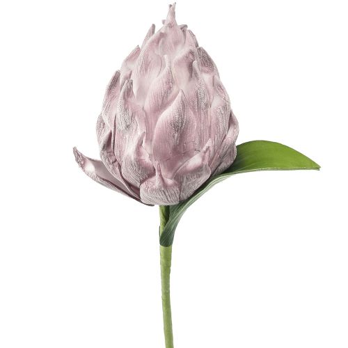 Floristik24 Carciofo in schiuma viola chiaro 14 cm L28 cm 1 pz