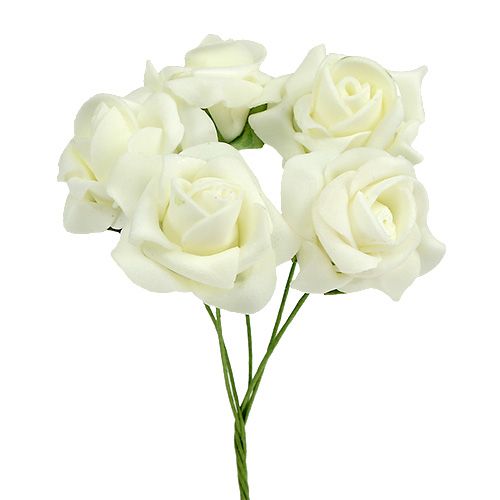Rose in schiuma Ø3,5 cm color crema, 48 pezzi acquistare | Floristik24.it