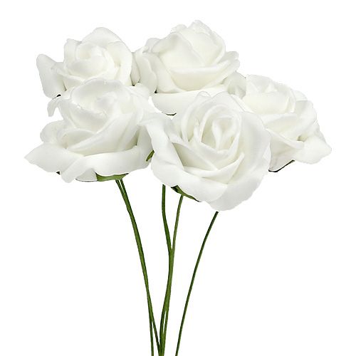 Rosa in schiuma Ø4,5 cm bianca 36 pz