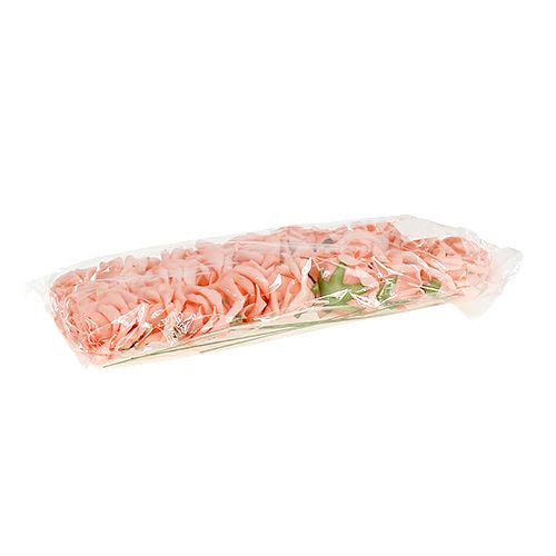 Floristik24 Rose in schiuma Ø 6 cm rosa salmone 27 pz
