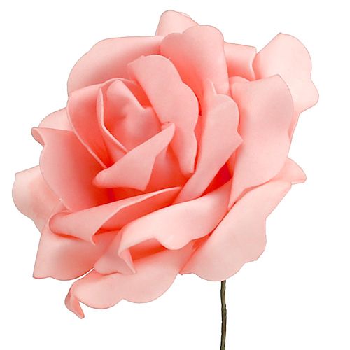 Floristik24 Rosa in schiuma Rosa salmone in schiuma Ø15cm 4 pz