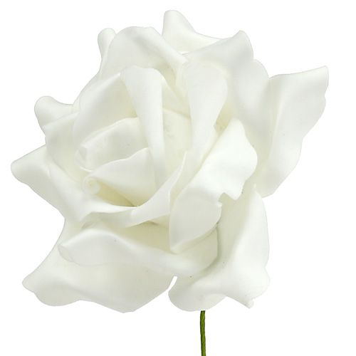 Rosa in schiuma bianca Ø15 cm 4 pz
