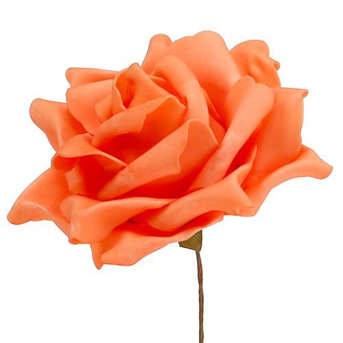 Floristik24 Rose di schiuma arancione Ø15cm 4pz