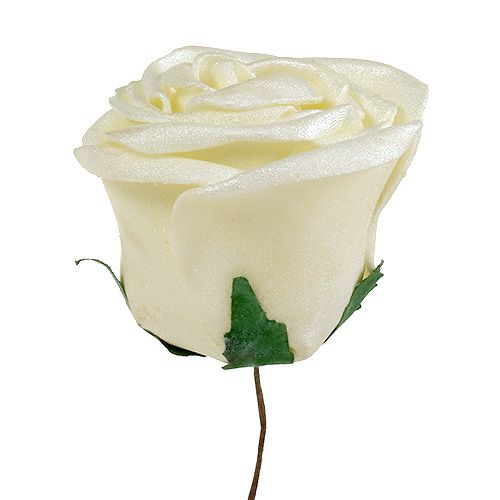 Prodotto Rosa in gommapiuma Ø7.5cm bianca, crema, rosa con madreperla assortita 12pz