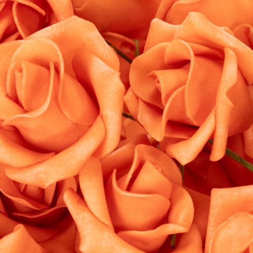 Rosa artificiale arancione, fiore singolo da 5 cm, 100 pezzi | Floristik24.it