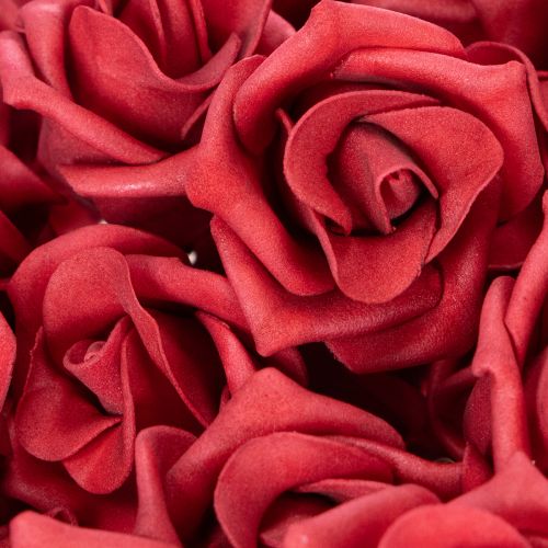 Rosa artificiale rossa con stelo, 5 cm, 100 pezzi | Floristik24.it