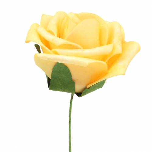 Prodotto Rosa in schiuma Ø7,5 cm gialla 18 pz