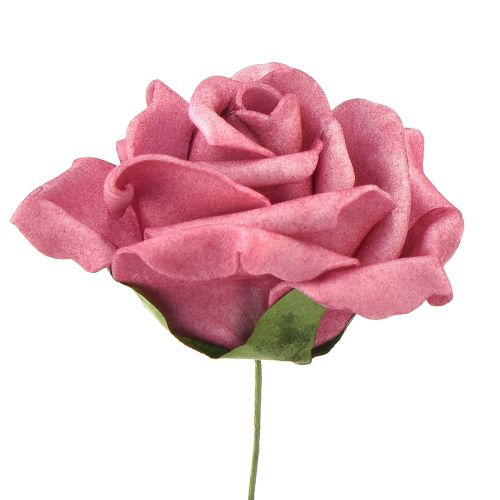 Floristik24 Rose in schiuma su filo mini rose rosa antico Ø5cm 27 pz