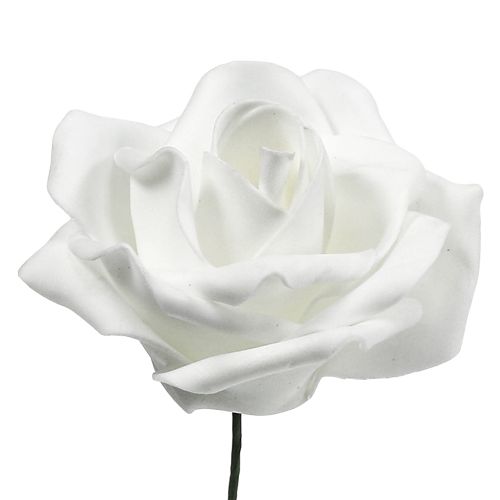 Floristik24 Rosa in schiuma bianca Ø10cm 8 pz
