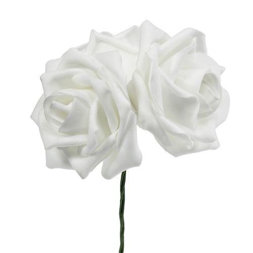 Floristik24 Rose di schiuma bianche Ø5cm 12 pezzi