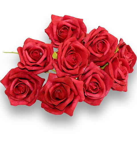 Floristik24 Foam Rose Ø6cm rosso 24 pezzi