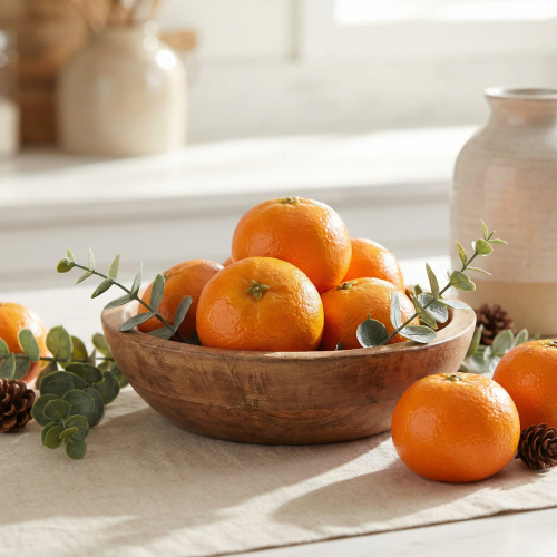 Prodotto Frutti artificiali di frutta decorativa di mandarino artificiale Ø6cm H5cm