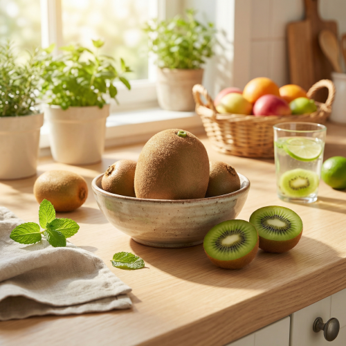 Prodotto Kiwi frutto decorativo artificiale realistico 7,5 cm