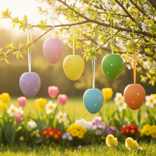 Prodotto Uova di Pasqua grandi per appendere uova di plastica 11×14,5 cm 6 pz