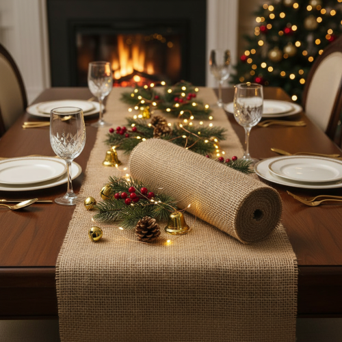 Prodotto Runner da tavolo nastro di iuta naturale 30 cm 10 m