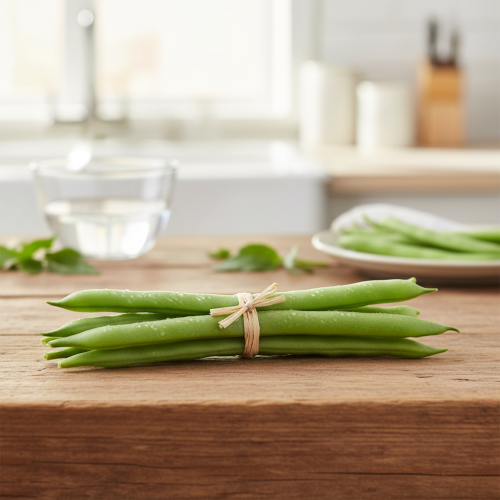 Prodotto Fagioli decorativi, verdure artificiali, verdi, real touch, 17 cm, 6 pezzi