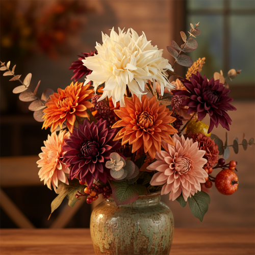 Prodotto Crema di dalia artificiale 25,5 cm 3 pezzi