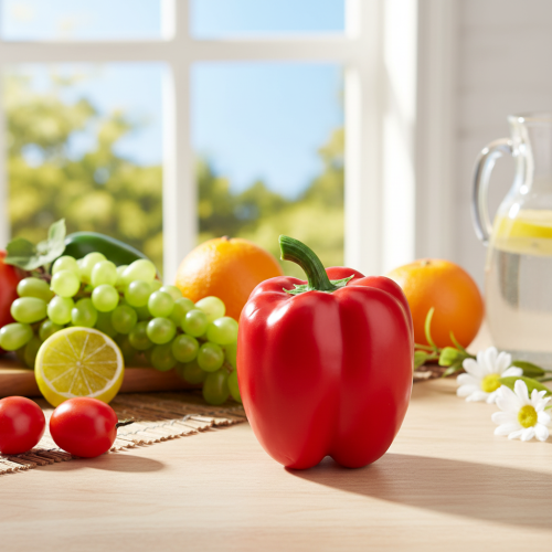 Prodotto Manichino alimentare decorativo rosso pepe vegetale H10 cm