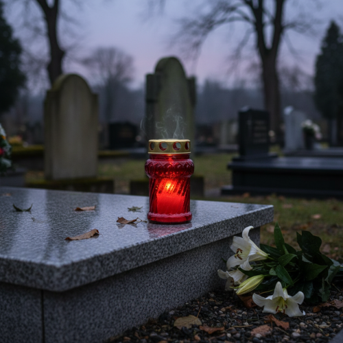 Prodotto Candela funebre per la decorazione autunnale della tomba per Ognissanti e la domenica dei morti, 13 cm, 8 pezzi