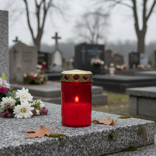 Prodotto Tomba luminosa cilindrica rossa Ø6cm H10cm 12 pz