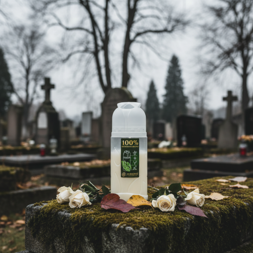 Prodotto Candela tombale, bianca, olio vegetale ICP, durata di combustione 4 giorni, H20cm