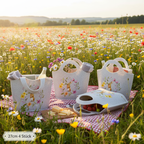 Prodotto Borsa in feltro con adorabile coniglietto pasquale, adatta per la primavera e l'estate, 27 cm, 4 pezzi