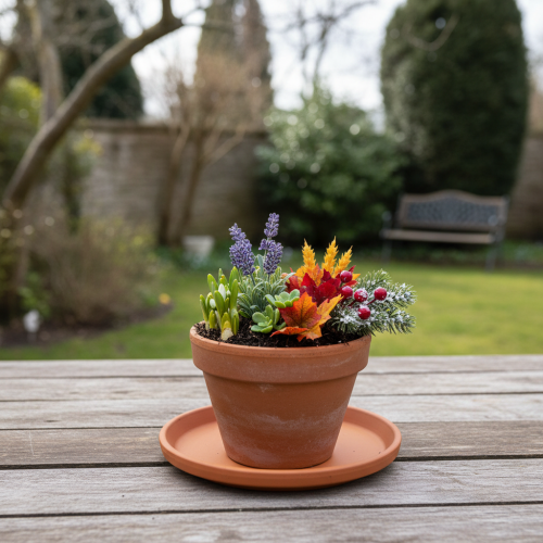 Prodotto Sottobicchiere a fiori, ceramica mediterranea, terracotta Ø15,5 cm