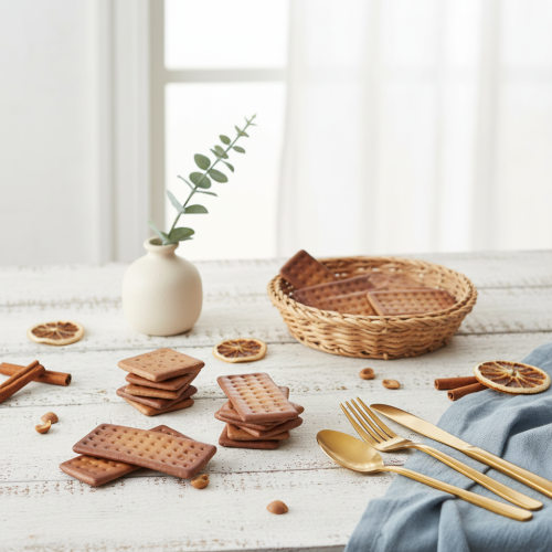 Prodotto Biscotti decorativi, cibo artificiale, 24 pezzi, 9x4 cm, decorazione da tavolo, decorazione per vetrine, decorazione per eventi, accessori per foto