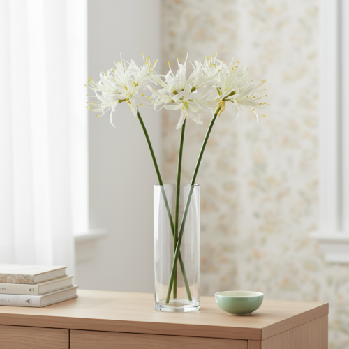 Prodotto Nerine Guernsey Giglio Fiore Artificiale Bianco Giallo Ø15cm L65cm