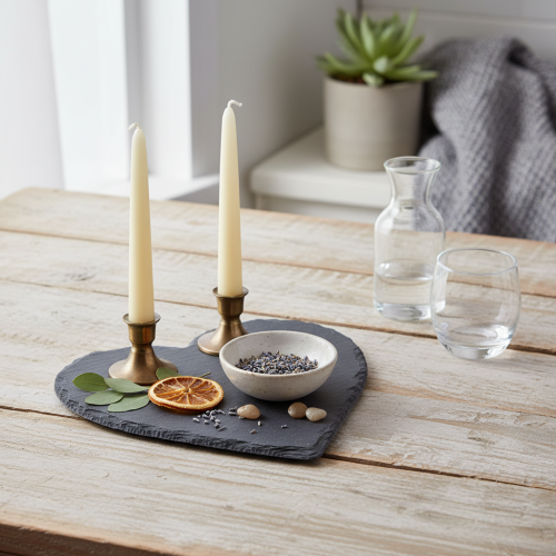 Prodotto Decorazione a forma di cuore in ardesia per una decorazione elegante della tavola e idee creative