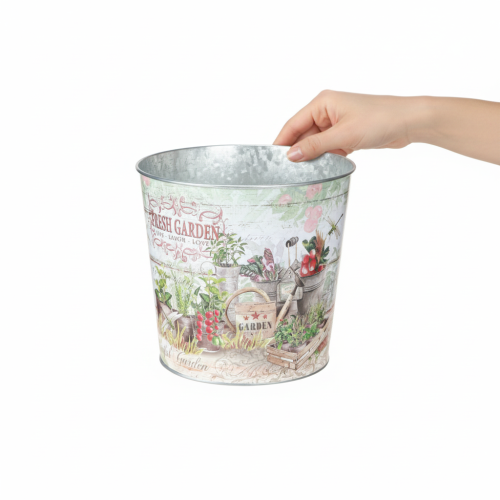 Prodotto Piccoli vasi da fiori in metallo, colorati, Fresh Garden, altezza 16 cm, 2 pezzi