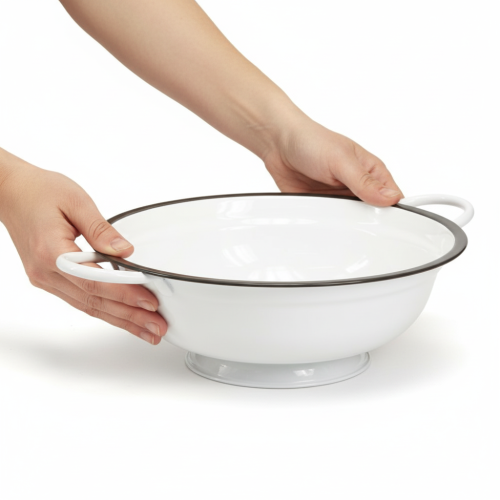 Prodotto Ciotola decorativa in metallo, stile vintage bianco e nero, Ø20,5 cm, 3 pezzi