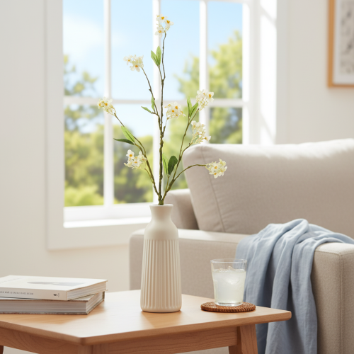 Prodotto Ramo di fiori di melo, ramo di fiori artificiali, bianco, 65 cm, 1 pezzo