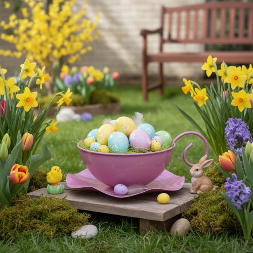 Prodotto Tazza in metallo Ø16cm H9cm Tazza decorativa con piattino Rosa 2 pezzi