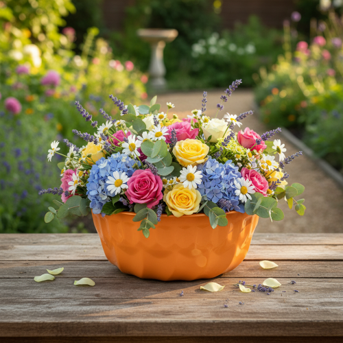 Prodotto Stampo decorativo in metallo per torta Bundt, colore arancione, Ø23cm H12cm