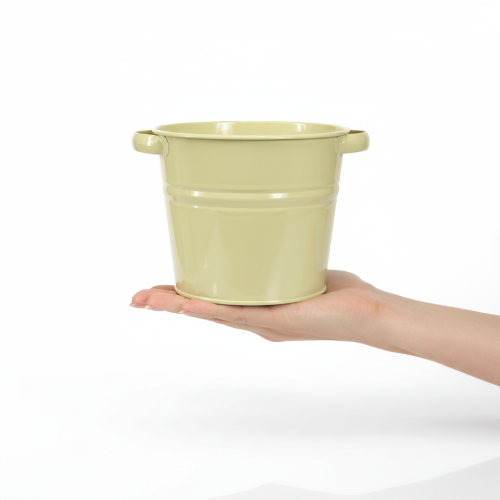 Prodotto Vaso decorativo in metallo, verde/giallo, per fiori, 31x26x21,5 cm