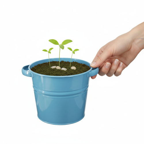 Prodotto Vaso/fioriera decorativo in metallo blu, 31 cm x 26 cm x 21,5 cm