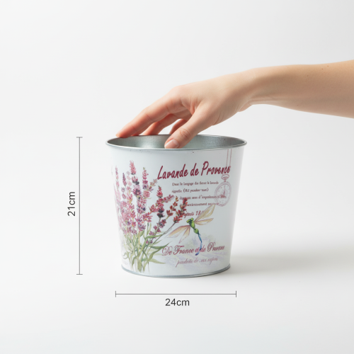 Prodotto Vaso in metallo, colore lavanda, Ø24cm H21cm