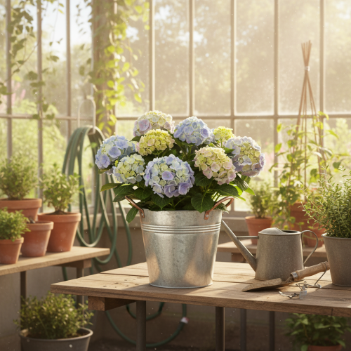 Prodotto Vaso da fiori in metallo con manici, secchiello decorativo, Ø16cm H15cm