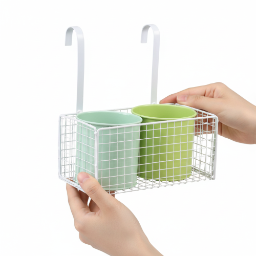 Prodotto Vaso da fiori sospeso in metallo, verde, decorazione per balcone, L22cm H23.5cm