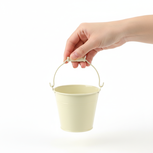 Prodotto Secchiello con manico, fioriera, metallo color pastello, Ø10cm H8cm, 10 pezzi