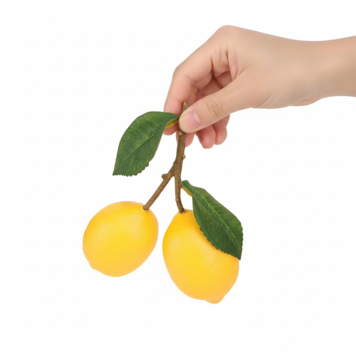 Prodotto Ramo di limone decorativo da 16 cm, frutti artificiali 3 pezzi