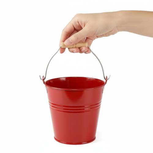 Prodotto Secchio/fioriera decorativo in metallo, rosso, Ø22cm, H21.5cm, 6L