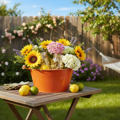 Prodotto Ciotola decorativa con manici, in metallo, color arancio-marrone, Ø29cm, H14.5cm