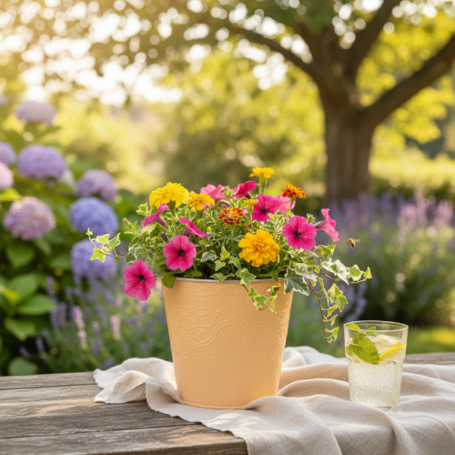 Prodotto Vaso in metallo, arancione pastello, Ø13,5 cm H12,5 cm