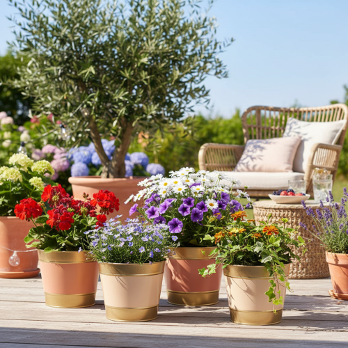 Prodotto Vaso per piante/fiori in metallo, Ø17cm H14.5cm, 4 pezzi