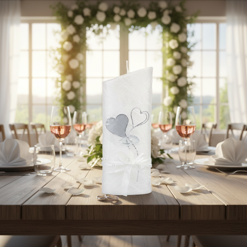 Prodotto Candela nuziale, candela nuziale argento, candela bianca 220/85mm